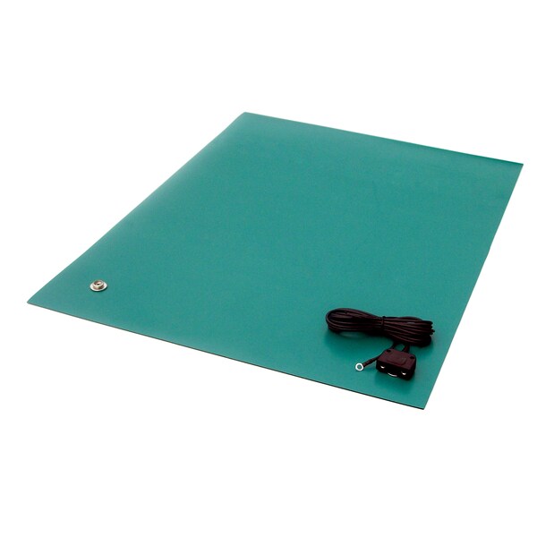 24" x 48" x .080", Green, Rubber Table Mat, Including Hardware